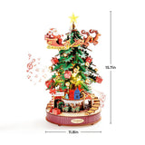Rolife Christmas Melody Tree 3D Wooden Puzzle DIY Rotating Music Box Kit AMS01