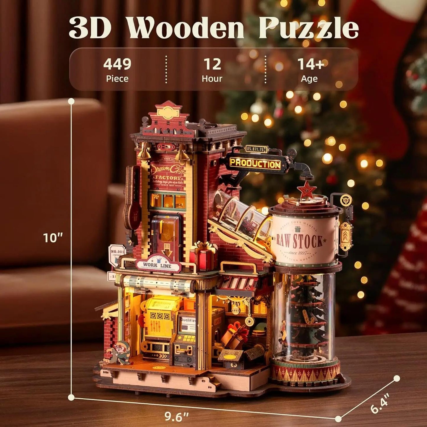 ROKR Dream Gift Factory Model DIY Kit- 3D Wooden Music Box Puzzle Gift