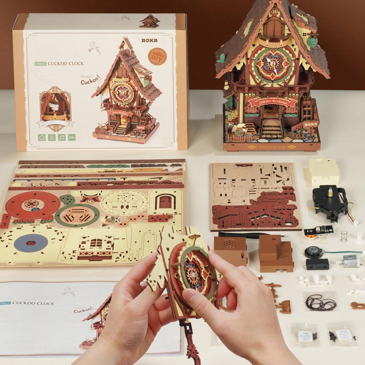 ROKR Mechanical Cuckoo Clock 3D Wooden Puzzle LC901C