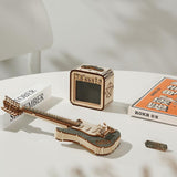 3D Wooden Electric Guitar Puzzle Kit: DIY Music Lover Gift