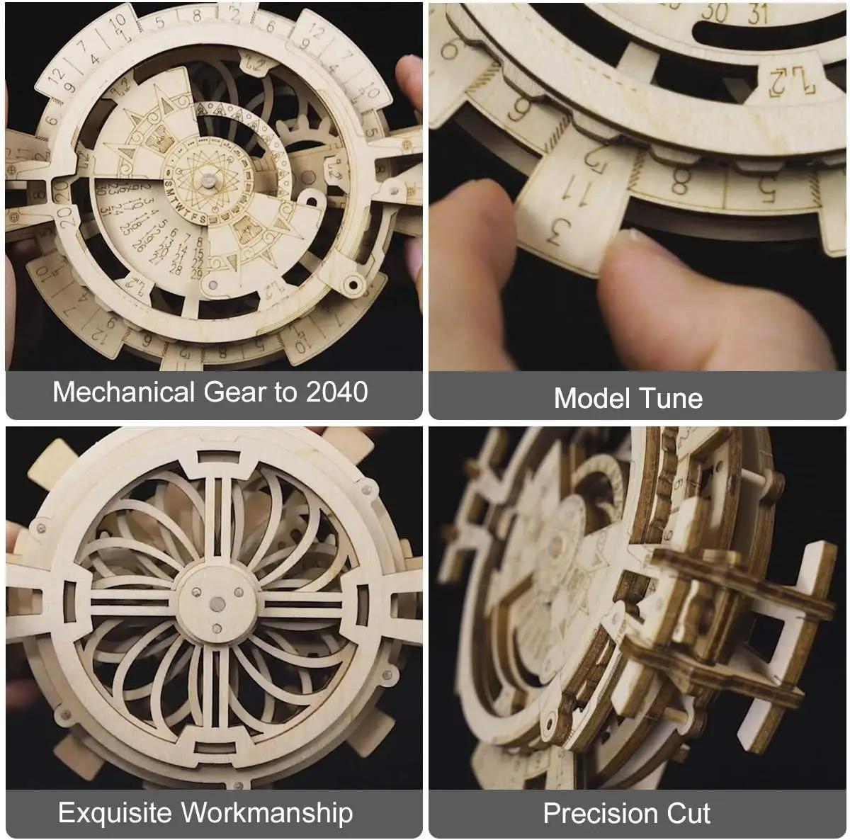 ROKR 3D Wooden Perpetual Calendar Puzzle – DIY Laser-Cut Desk Calendar Gift LK201