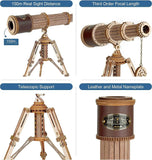 3D Wooden Telescope Puzzle Kit – ROKR Monocular Model DIY Engineering Gift