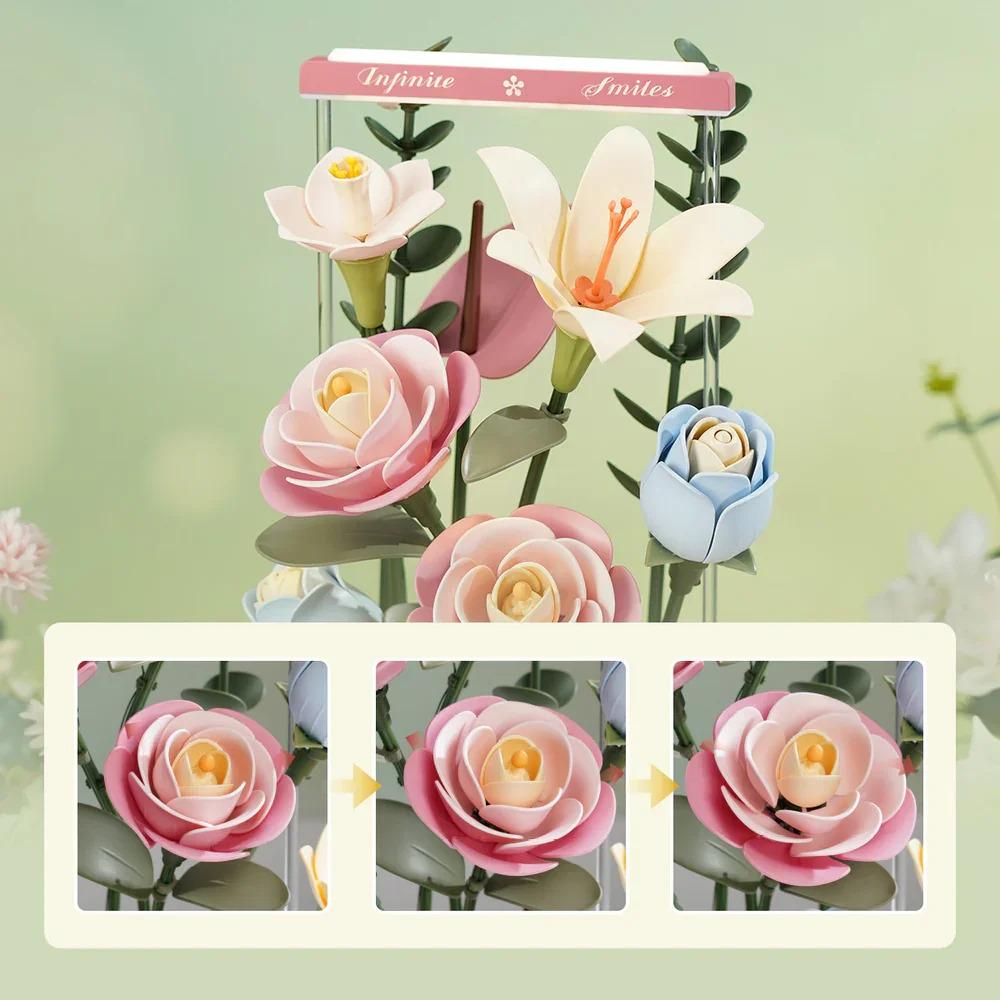 ROKR Blooming Bouquet 3D Puzzle DIY LED Flower Arrangement Model Kit AF01D