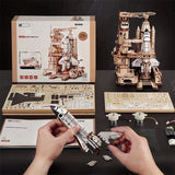 ROKR Space Shuttle 3D Wooden Puzzle Kit LKA02 -LED Launch Pad Model
