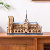 Notre Dame 3D Wooden Puzzle: Paris Cathedral DIY Gothic Model TG511