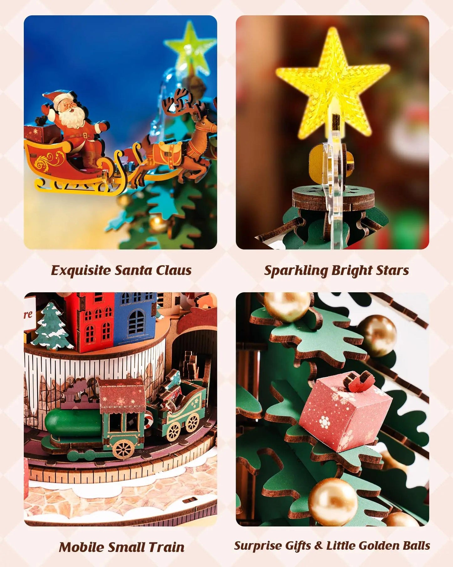 ROKR Rolife Christmas Melody Tree 3D Wooden Music Box Puzzle AMS01