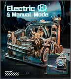 ROKR Spaceport Marble Run Puzzle: 3D Wooden STEM Model Kit