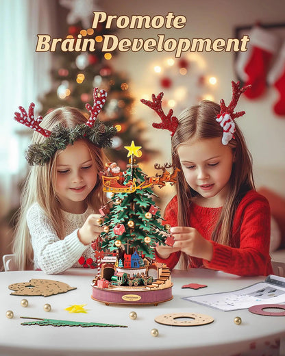 ROKR Rolife Christmas Melody Tree 3D Wooden Music Box Puzzle AMS01