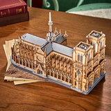 Notre Dame 3D Wooden Puzzle: Paris Cathedral DIY Gothic Model TG511