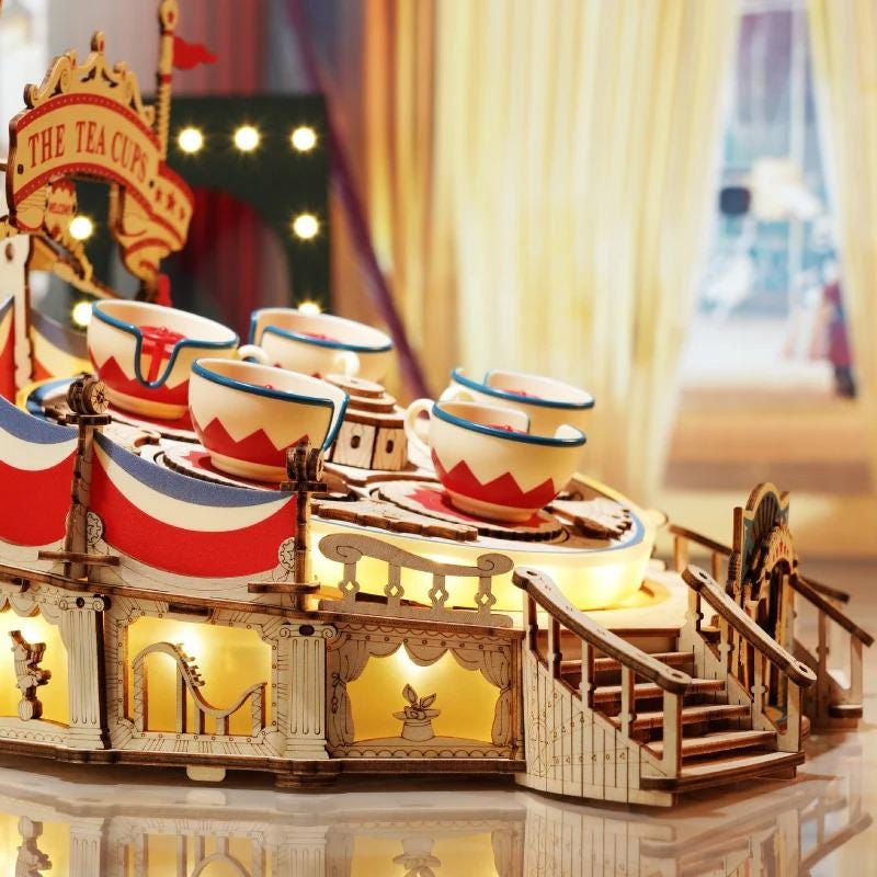 ROKR Tilt-A-Whirl 3D Wooden Music Box Puzzle EA04