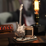 3D Wooden Electric Guitar Puzzle Kit: DIY Music Lover Gift