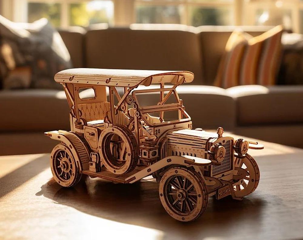 Rokr Vintage Car 3D Wooden Puzzle