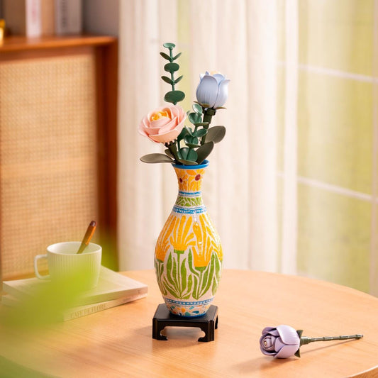 Robotime Summer Blossoms Sunset Mosaic Vase 3D Wooden Puzzle VAS001
