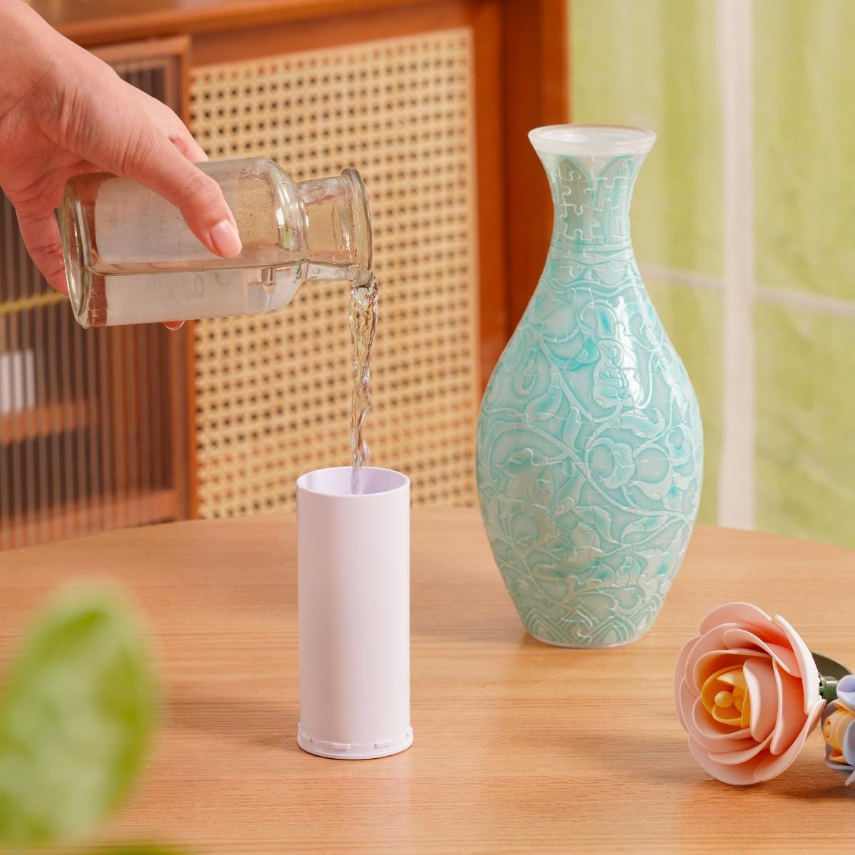 Robotime Summer Blossoms Emerald Garden Vase 3D Wooden Puzzle VAS002