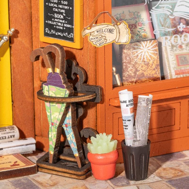 Rolife Old Times Bookstore Book Nook 3D Wooden Puzzle DP004