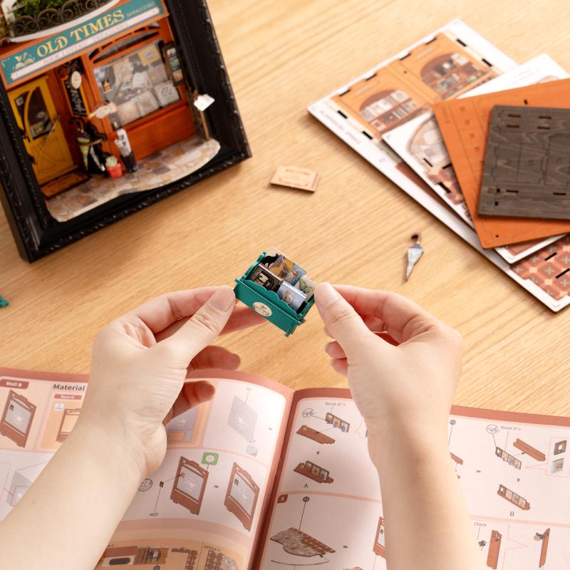 Rolife Old Times Bookstore Book Nook 3D Wooden Puzzle DP004