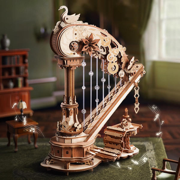 ROKR Magic Harp Wooden Music Box Mechanical 3D Wooden Puzzle AMK71