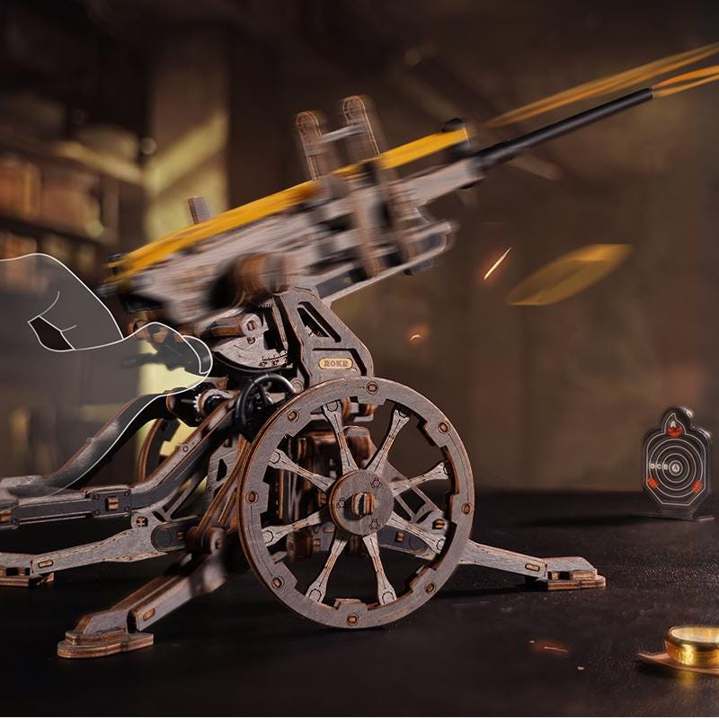 ROKR Anti-Aircraft Gun Mechanical 3D Wooden Puzzle LQM01