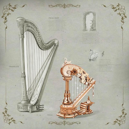 ROKR Magic Harp Wooden Music Box Mechanical 3D Wooden Puzzle AMK71