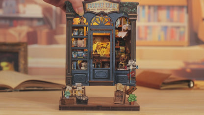 CUTEBEE DIY Book Nook Kit – Journey Trace Bookshop Wooden Shelf Insert (CWGC204-Y)