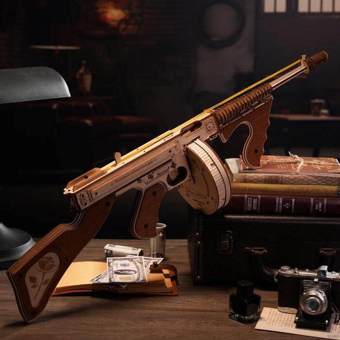 ROKR Thompson Submachine Gun Toy 3D Wooden Puzzle - Image 5