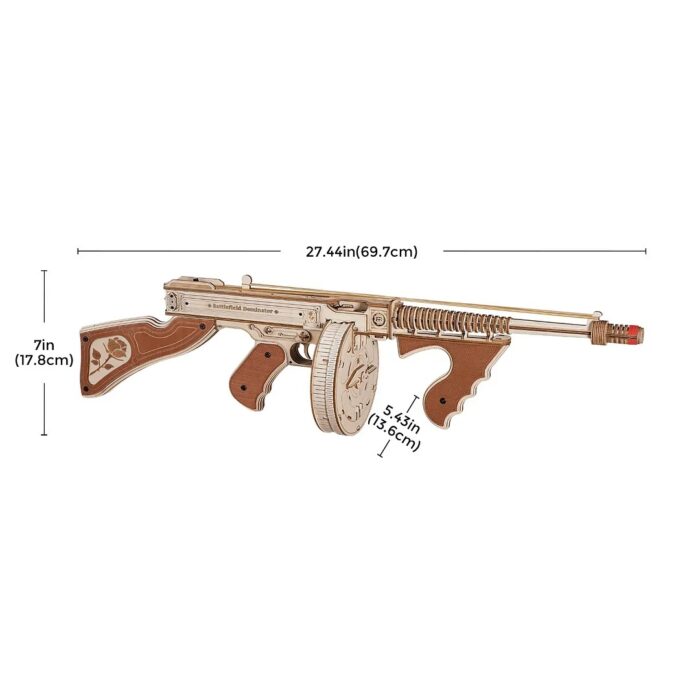 ROKR Thompson Submachine Gun Toy 3D Wooden Puzzle - Image 8
